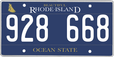 RI license plate 928668