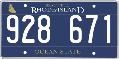 RI license plate 928671