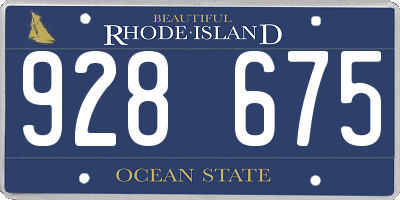 RI license plate 928675