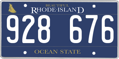 RI license plate 928676