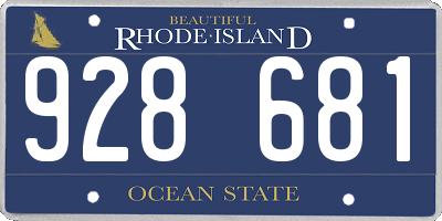 RI license plate 928681