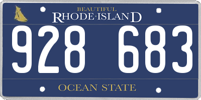 RI license plate 928683