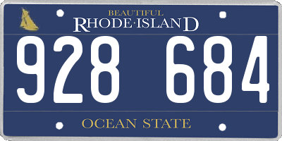 RI license plate 928684