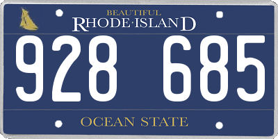 RI license plate 928685