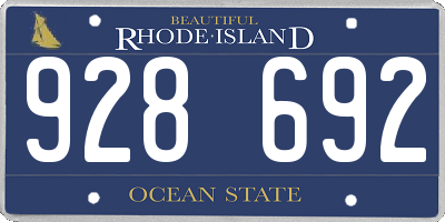 RI license plate 928692
