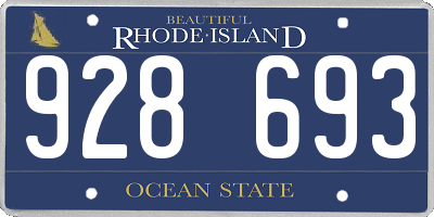 RI license plate 928693