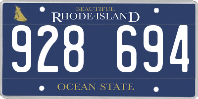 RI license plate 928694