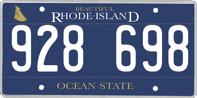 RI license plate 928698