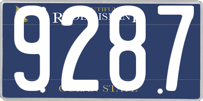 RI license plate 9287