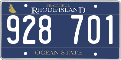RI license plate 928701