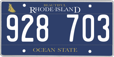 RI license plate 928703