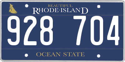 RI license plate 928704