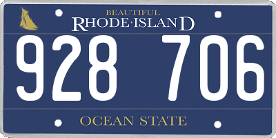 RI license plate 928706