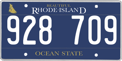 RI license plate 928709