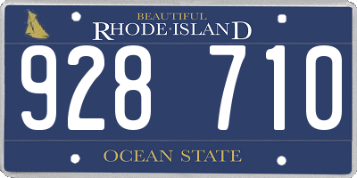 RI license plate 928710