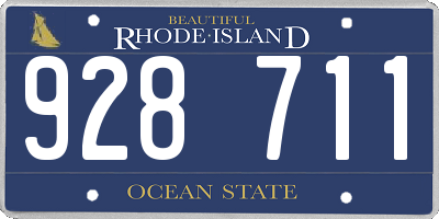 RI license plate 928711