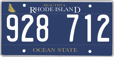 RI license plate 928712