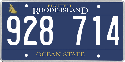 RI license plate 928714