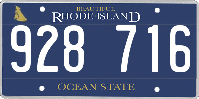RI license plate 928716