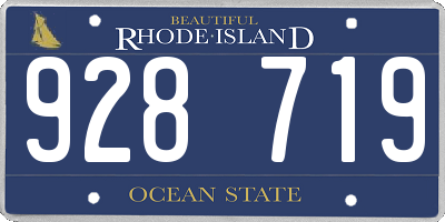RI license plate 928719