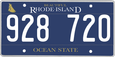 RI license plate 928720