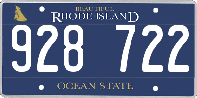 RI license plate 928722