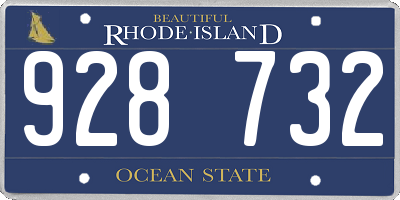RI license plate 928732