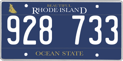RI license plate 928733