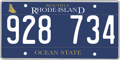 RI license plate 928734