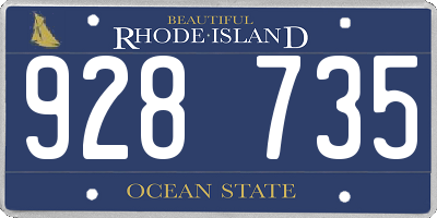 RI license plate 928735