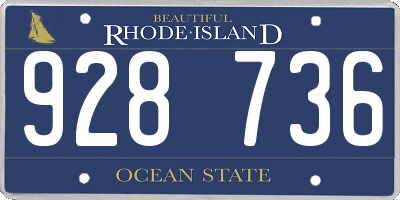 RI license plate 928736