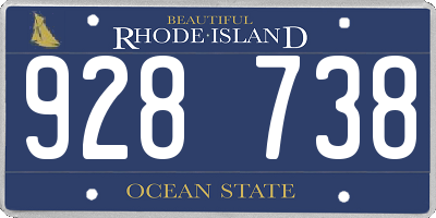 RI license plate 928738