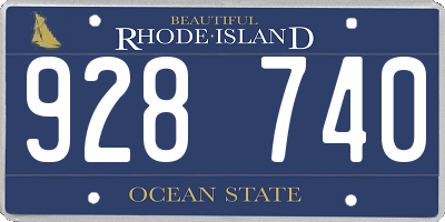 RI license plate 928740