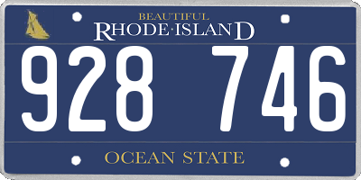 RI license plate 928746