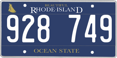 RI license plate 928749