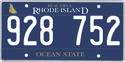 RI license plate 928752