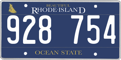 RI license plate 928754