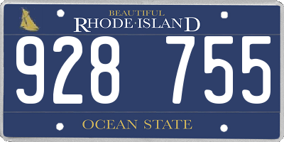 RI license plate 928755