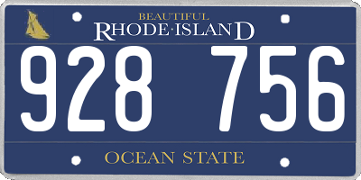 RI license plate 928756
