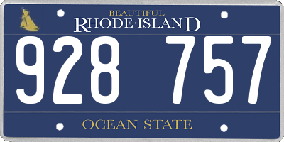RI license plate 928757