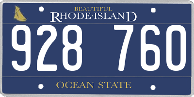 RI license plate 928760