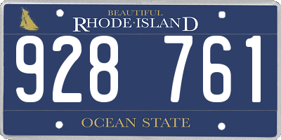 RI license plate 928761