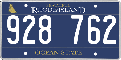 RI license plate 928762