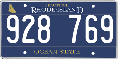 RI license plate 928769