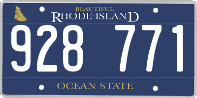 RI license plate 928771