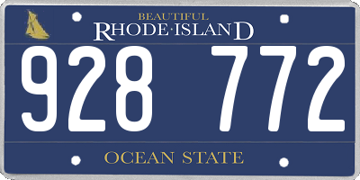 RI license plate 928772