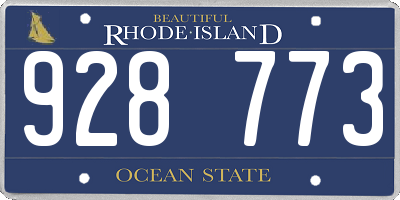 RI license plate 928773