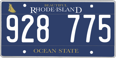 RI license plate 928775