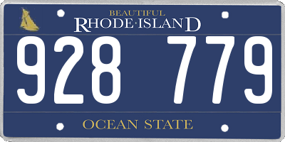 RI license plate 928779