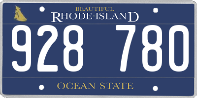 RI license plate 928780